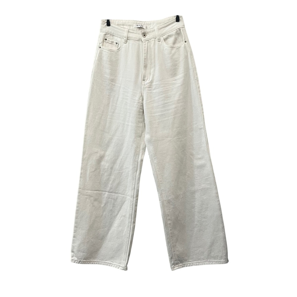 DISSH Wide Leg Jeans Womens 8 27x30 Off White High Rise 100% Cotton Denim